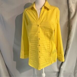 Yellow Women's Button-Up Top XL Colorful Pirate Career Occasion Statements Piece